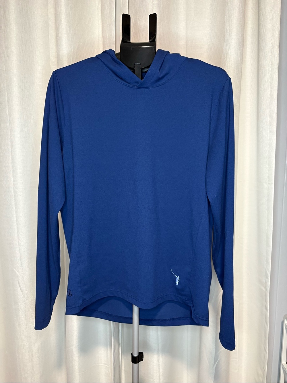 Holderness & Bourne Navy Blue Hooded Dry Luxe Performance Shirt Size Medium